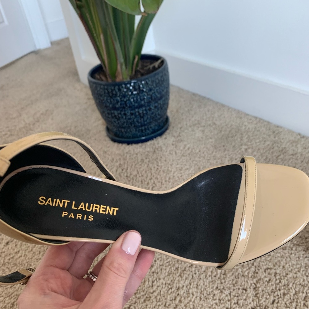 SAINT LAURENT Jane Heel Sandal Nude Size 38.5 - Picture 5 of 7